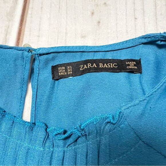 Zara Turquoise Sleeveless Maxi Dress NWT XS - Picture 5 of 7